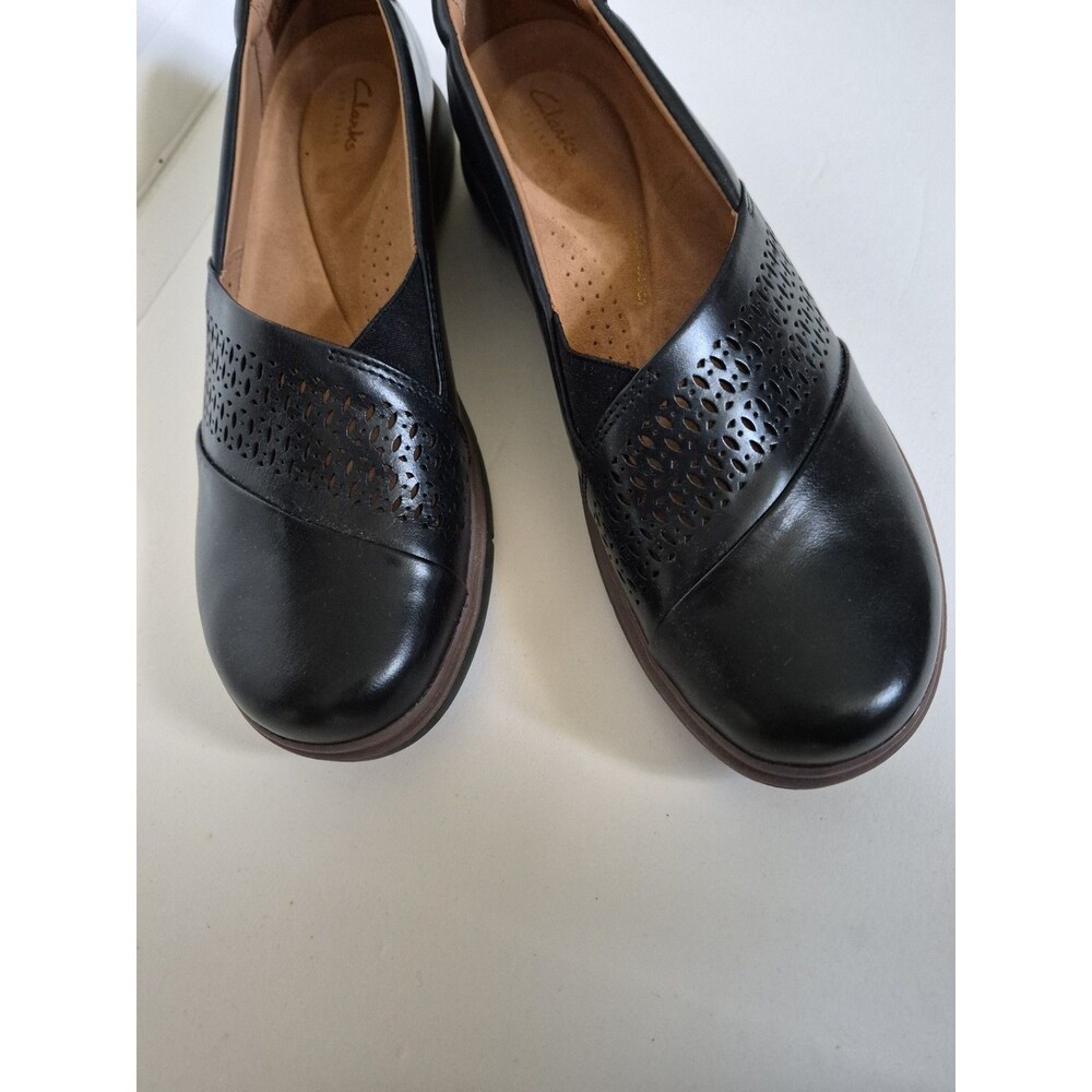 Clarks Artisan Women's Black Leather Comfy Loafer 9.5 N